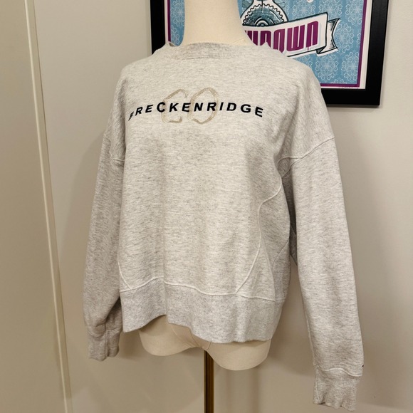 League Sportswear Tops - League Sportswear Breckenridge Cropped Sweatshirt Gray Crew Neck Size Large